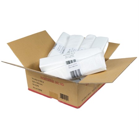 Papperskorgspåse 30L vit HD 8my